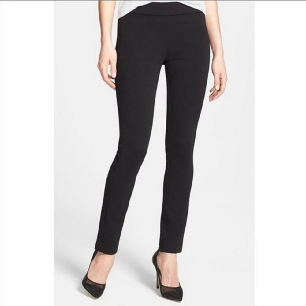 Diane Von Furstenberg Black Lupa Side Zip Ankle Ponte Pants Size 10‎
